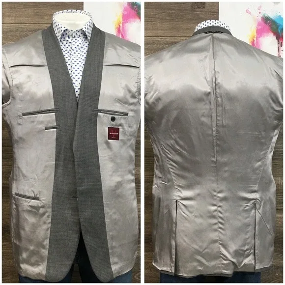 JACK‎ VICTOR Mens Blazer Sport Coat Casual Suit Jacket Size 44L Two Button Wool